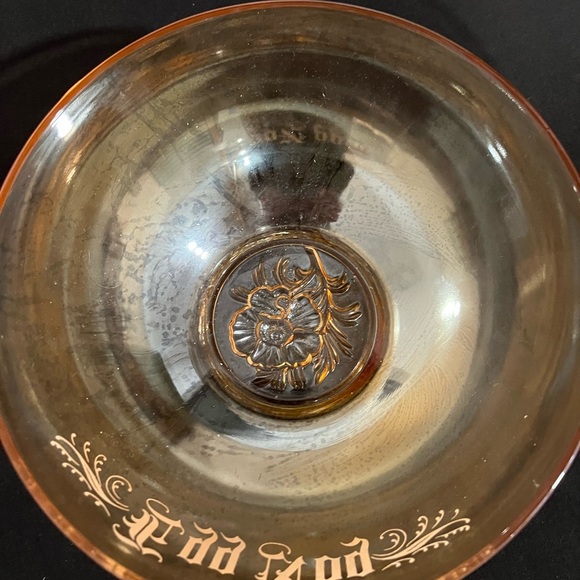 COPY - Vintage Jeannette Glass Marigold Egg Nog Bowl Orange Lusterware Punch Bo… - Picture 5 of 8